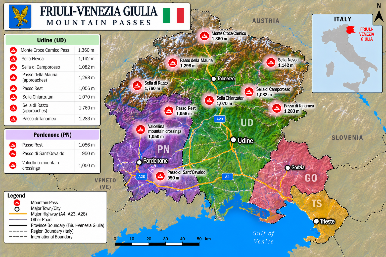 Friuli-Venezia Giulia Map